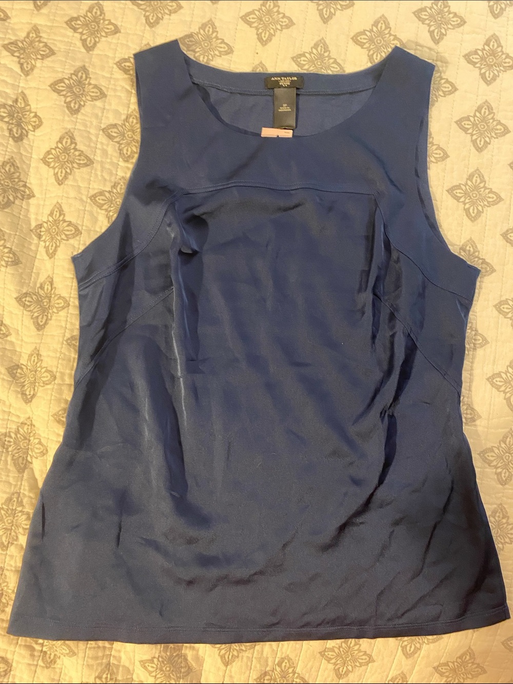 Ann Taylor Deep Blue Sleeveless Shell Tank